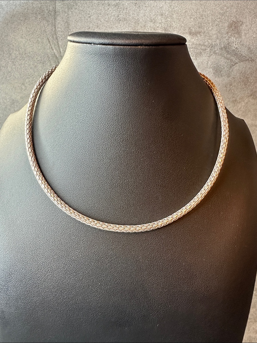 Solid Sterling Silver Woven Chain Collar Necklace - Elegant Women's Jewelry